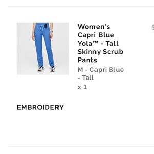 Yola scrub pant in a size medium in capri blue